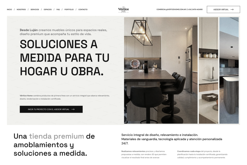Sitio web de Vertice Home